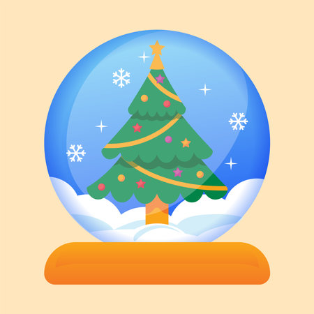 Snowglobe Christmas Icon Illustratorのイラスト素材