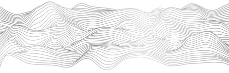 Vector abstract line art wavy flowing dynamic isolated on transparent background in concept luxury, wave, wind, ocean, landscape illustration.のイラスト素材