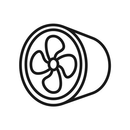 Air supply and exhaust air supply fan icon. Duct applications illustration.のイラスト素材