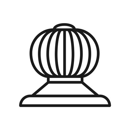 Roof Ventilator or Roof Fan Icon. Chimney Spinner air flow.のイラスト素材