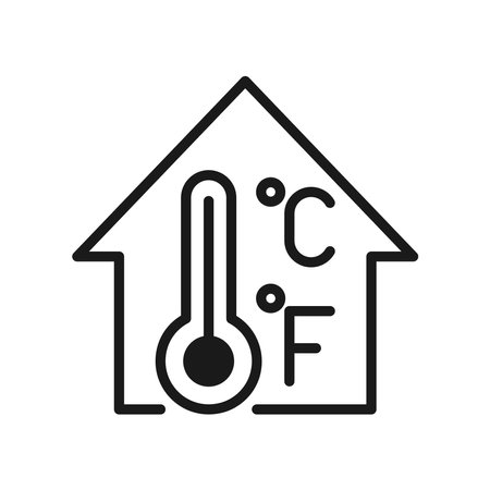 Room temperature thermometer fahrenheit celsius iconのイラスト素材