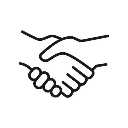 Hand shake icon. Agreement and cooperation symbol.のイラスト素材