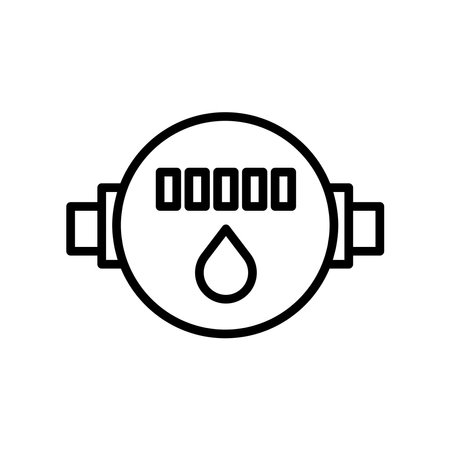 Flow meter icon. Water pressure gauge symbol.のイラスト素材