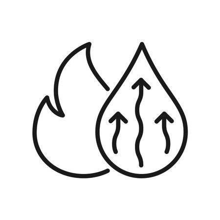 water heater icon fire and drop water symbolのイラスト素材