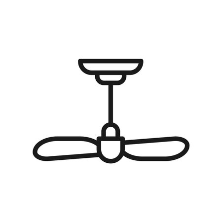 Ceiling Fan Icon. Home cooling Electronic and Household appliance.のイラスト素材