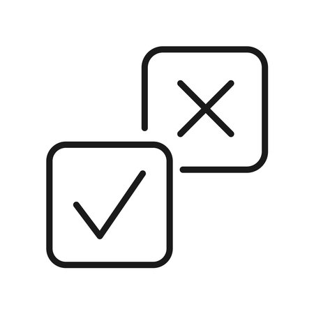 Cross and tick icon quality control symbolのイラスト素材