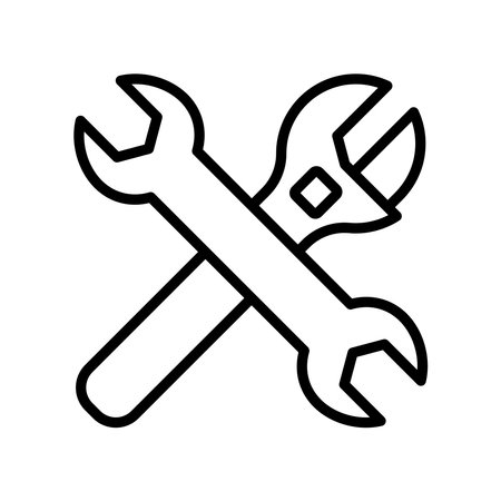 Wrench and spanner icon service and repair logo.のイラスト素材