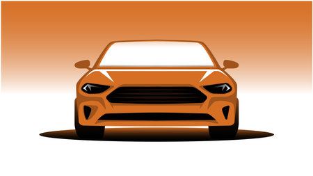 Vector isolated of sport car with orange background.のイラスト素材