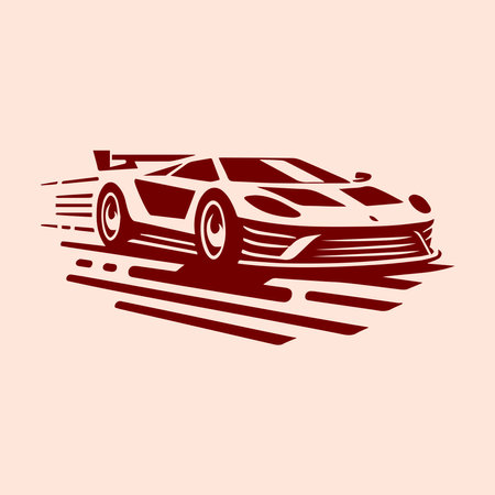 This flat color automotive car  template features a modern vector design. Perfect for transportation businesses, showrooms, workshops, and rental companies. Ideal for automotive brand identity.のイラスト素材