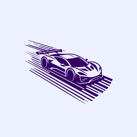 This flat color automotive car   template features a modern vector design. Perfect for transportation businesses, showrooms, workshops, and rental companies. Ideal for automotive brand identity.のイラスト素材