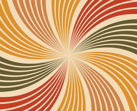 This abstract retro spiral design features geometric lines and swirls in a groovy, vintage style. Perfect for wallpapers, posters, and fabric, it adds a playful, dynamic, and trendy touch to any project.のイラスト素材