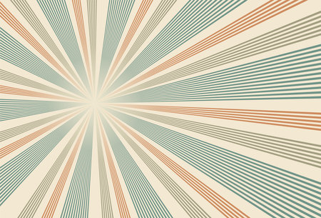 The comic-style sunburst background features dynamic radial rays and retro halftone texture. Perfect for posters, banners, and wallpapers, it adds a vibrant, vintage, and speedy motion effect to any design.のイラスト素材