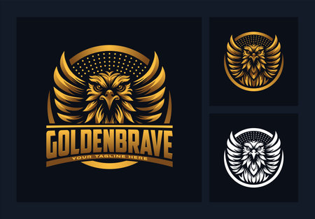 Eagle Logo Design. Majestic Predator and Patriotic Symbol, Featuring Bold Wings, Feathers, and Silhouettes for Business, Sports, and Finance Emblems in Modern, Abstract Stylesのイラスト素材