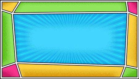 Comic page frame background blank design. Blank template illustration.のイラスト素材