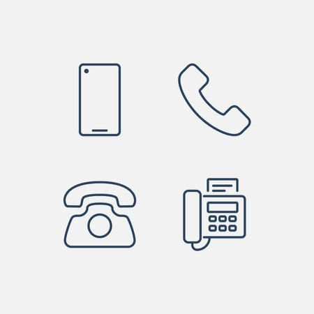 Mobile Phone Communication Contact Icon Setのイラスト素材