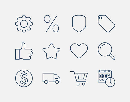 Online Sales Service Icon Setのイラスト素材
