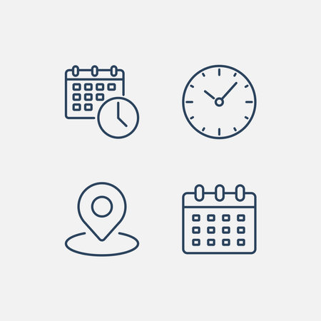 Time Date Event Contact Icon Setのイラスト素材