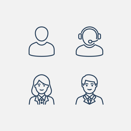 Support Center Customer Service Employee Iconのイラスト素材
