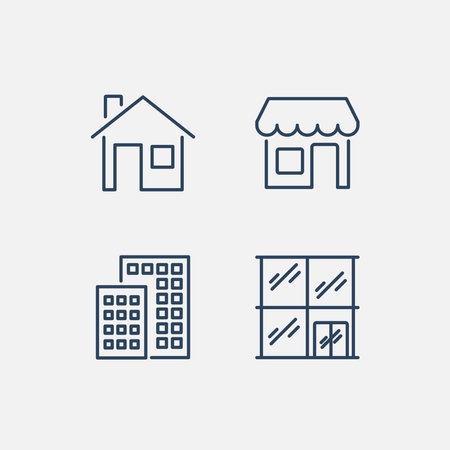 Building Address Contact Location Icon Setのイラスト素材