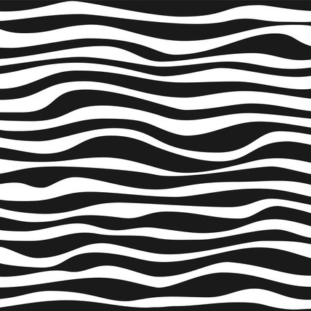 Striped Wave Background. Minimalist Black and White Designのイラスト素材