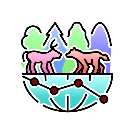 Biodiversity loss icon. Over exploitation natural resources illustration.のイラスト素材