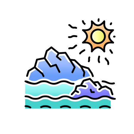 Melting Ice Caps Icon. Global Warming Illustration.のイラスト素材
