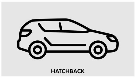 Hatchback Vehicle Car Line Icon.のイラスト素材