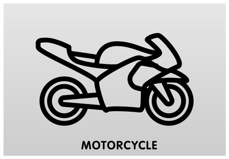 Motorcycle Vehicle Line Icon.のイラスト素材
