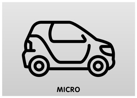 Micro Vehicle Car Line Iconのイラスト素材
