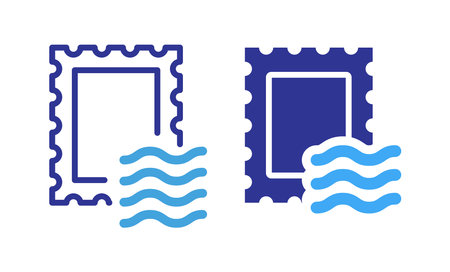 Postage stamp or letter stamp line art iconのイラスト素材