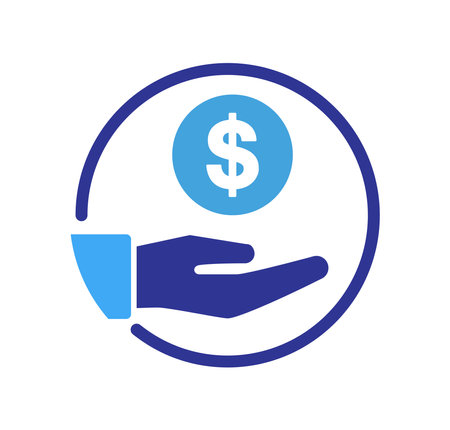 Hand Holding Money Icon for Financial Personal and Business Conceptのイラスト素材