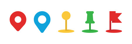 Location Map Pin Icon Collection Isolated On White Background.のイラスト素材