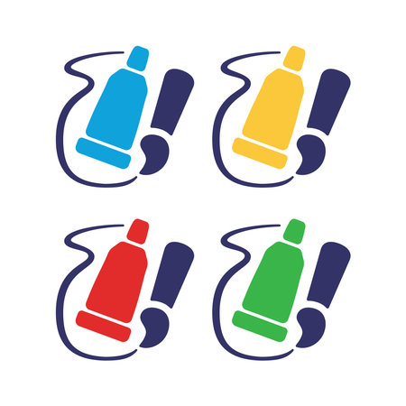 Artist brush with watercolor tube iconのイラスト素材