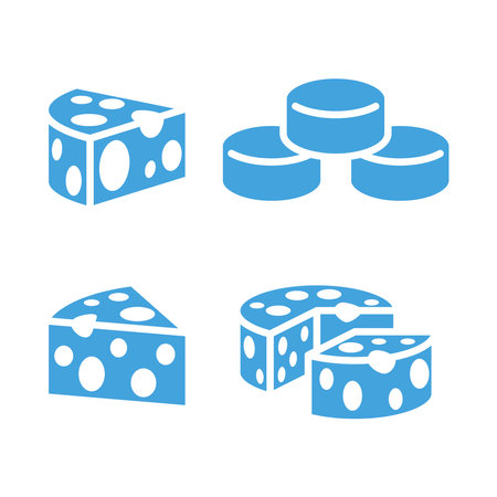 Various piece slice cheese icon set.のイラスト素材