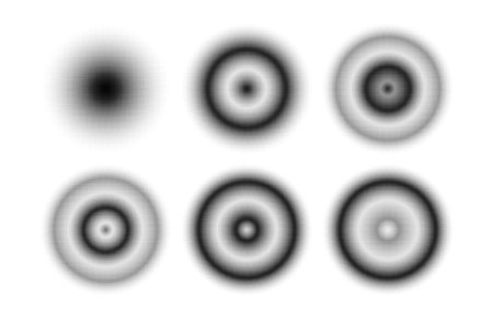 Circle gradient halftone pattern set. Halftone dots backgrounds. Isolated geometric polkadot texture.のイラスト素材