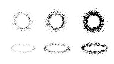 Rounded circle grunge frame border texture isolated whiteのイラスト素材
