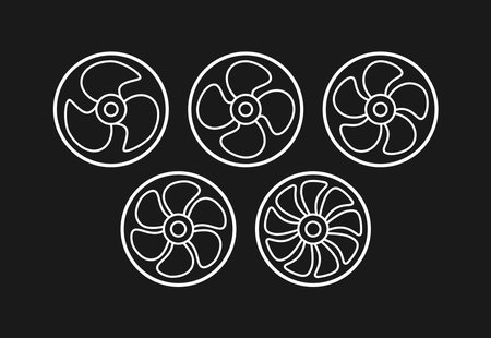 Set of fan icon symbol vector on white backgroundのイラスト素材
