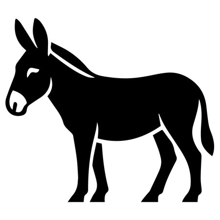 Donkey black silhouette icon clip artのイラスト素材
