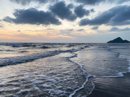 Sunset over the beachの写真素材