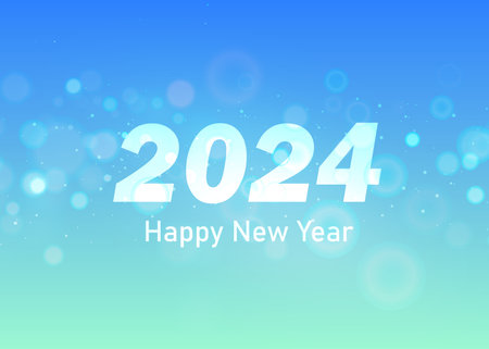 Happy New Year 2024. Holidays celebration bokeh background vector illustrationのイラスト素材