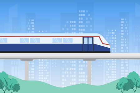 BTS Sky train vector Illustration. Transportation conceptのイラスト素材