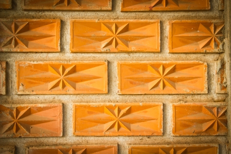 Part of old brick and stone wallの写真素材
