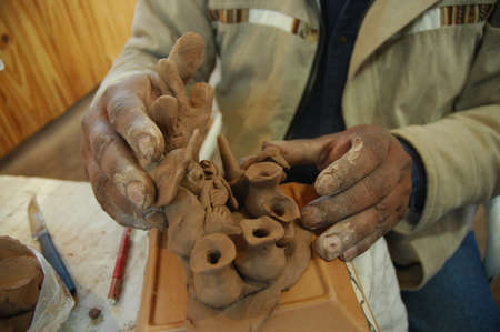 Hands of artisans from the north of Argentina