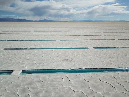 Famous salt flats in northwestern Argentinaの写真素材
