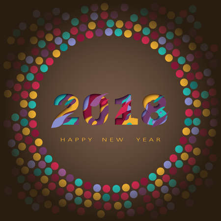 2018 happy new year, abstract design 3d, vector illustrationのイラスト素材