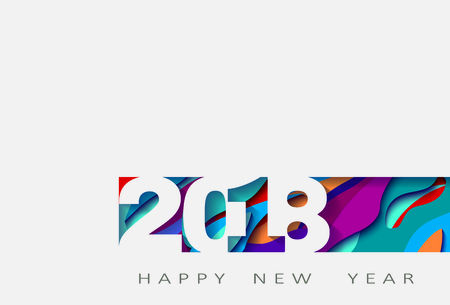 2018 happy new year, abstract design 3d, vector illustrationのイラスト素材