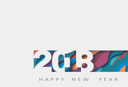 2018 happy new year, abstract design 3d,  illustrationの写真素材