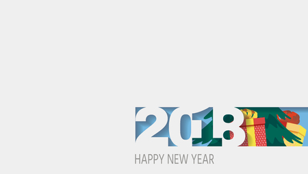 2018 Happy New Year, abstract design on white background, vector illustration.のイラスト素材