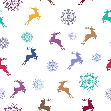 Christmas seamless pattern. Christmas Symbols. Vector illustrationの写真素材