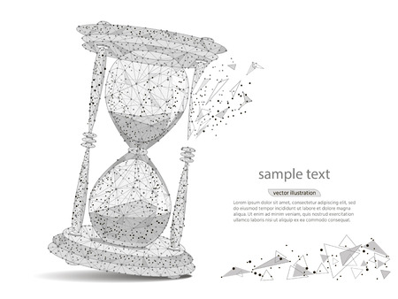 Abstract design of hourglass, in the form of lines and points.のイラスト素材